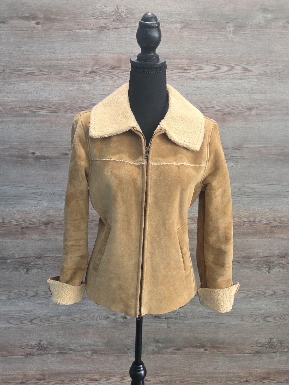Women’s Tan Suede Shearling Jacket